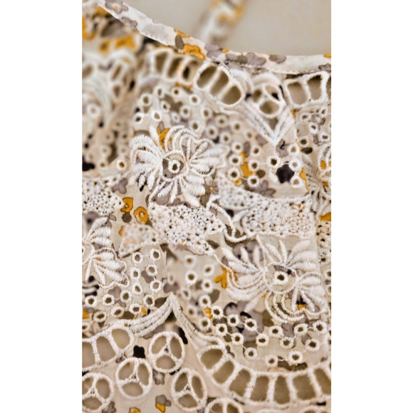 Free people sage floral tank top S Boho Camisole Adjustable straps - Picture 5 of 16